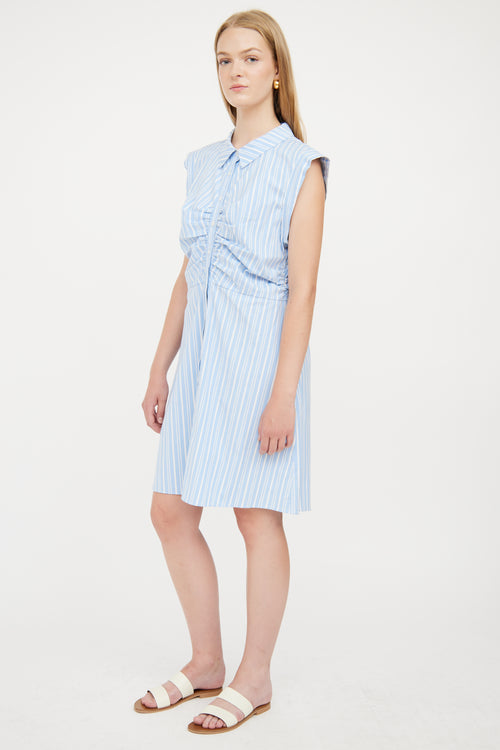 Alice + Olivia Blue & White Stripe Ferris Dress