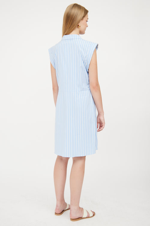 Alice + Olivia Blue & White Stripe Ferris Dress