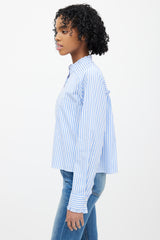 Veronica Beard Blue & White Striped Top