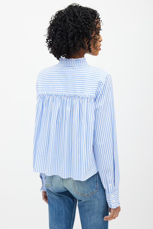 Veronica Beard Blue & White Striped Top