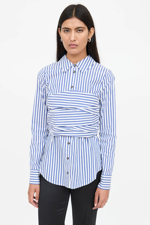 Veronica Beard Striped Button Up Shirt