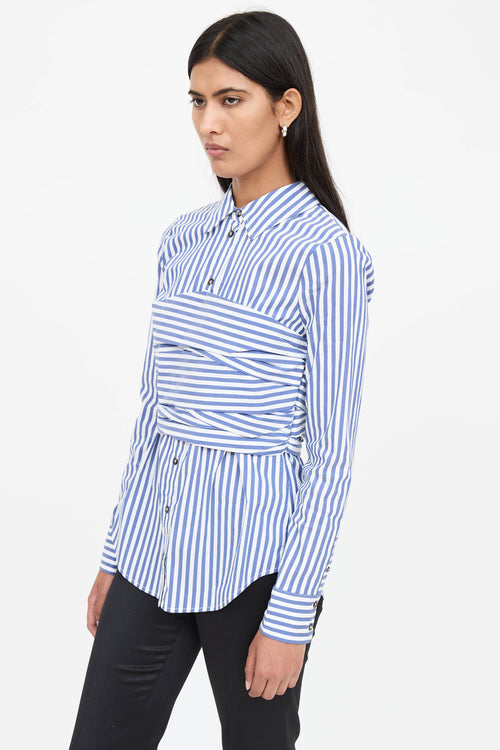 Veronica Beard Striped Button Up Shirt