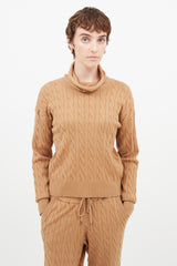 Veronica Beard Brown Cableknit Sweater