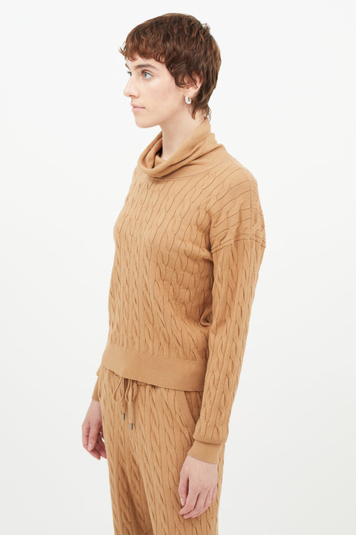 Veronica Beard Brown Cableknit Sweater