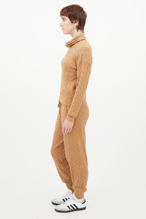 Veronica Beard Brown Cableknit Sweater
