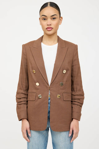 Veronica Beard Linen Gathered Blazer