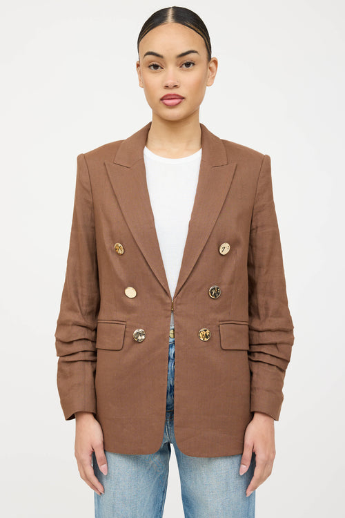 Veronica Beard Linen Gathered Blazer