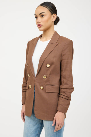 Veronica Beard Linen Gathered Blazer