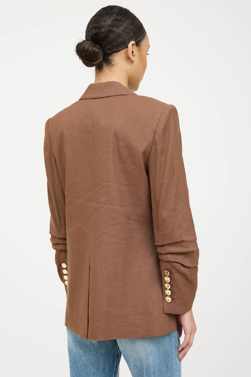 Veronica Beard Linen Gathered Blazer