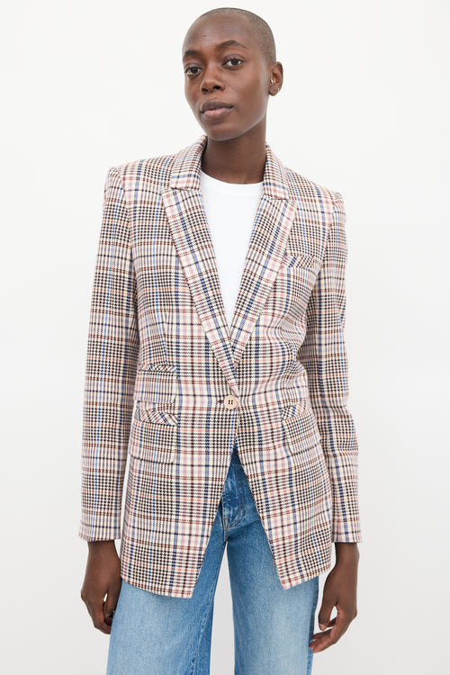 Veronica Beard Beige & Multicolour Plaid Blazer