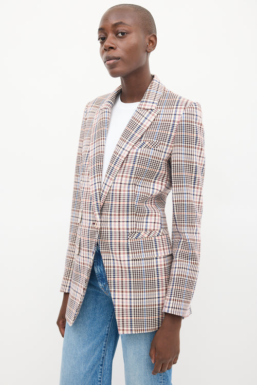 Veronica Beard Beige & Multicolour Plaid Blazer