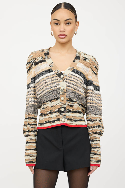 Veronica Beard Cecily Marbled Knit Cardigan