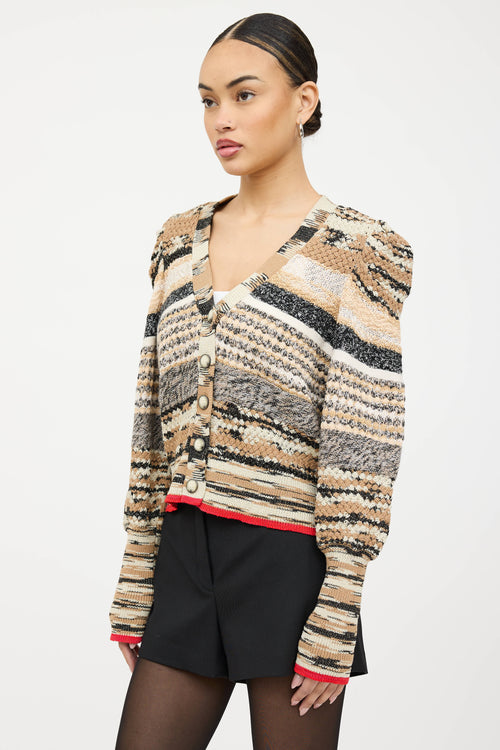 Veronica Beard Beard Cecily Marbled Knit Cardigan