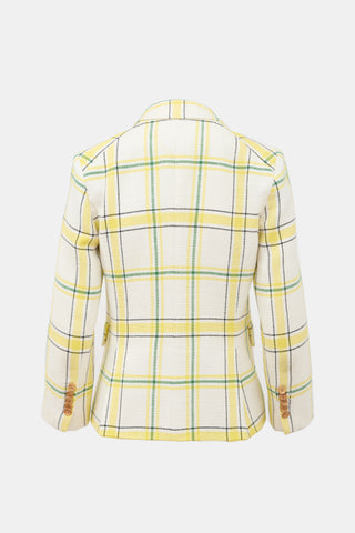 Veronica Beard Check Schoolboy Blazer
