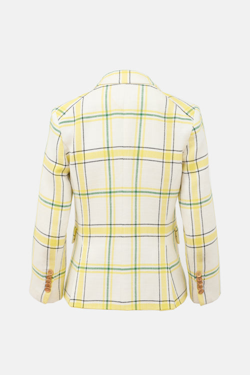 Veronica Beard Check Schoolboy Blazer