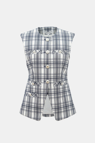 Veronica Beard Check Tamara Vest