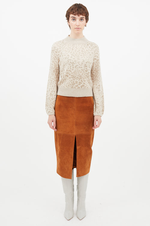 Veronica Beard Cream & Beige Knit Sweater
