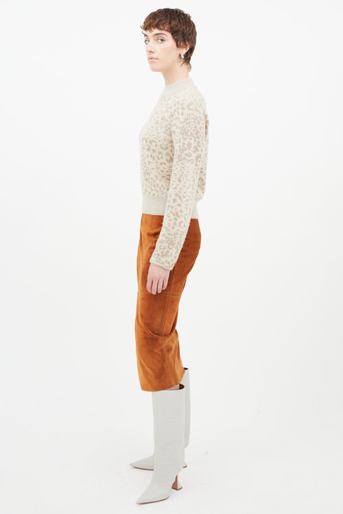 Veronica Beard Cream & Beige Knit Sweater