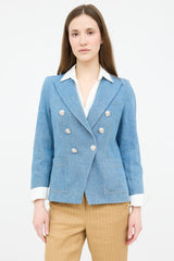 Veronica Beard Denim Double Breasted Blazer