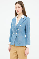 Veronica Beard Denim Double Breasted Blazer