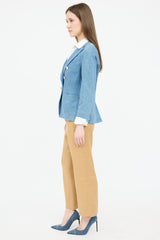 Veronica Beard Denim Double Breasted Blazer