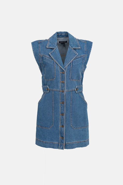 Jax Denim Cap Sleeve Dress