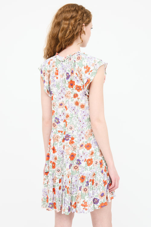 Veronica Beard Floral Ruffled Dress