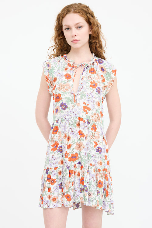 Veronica Beard Floral Ruffled Dress
