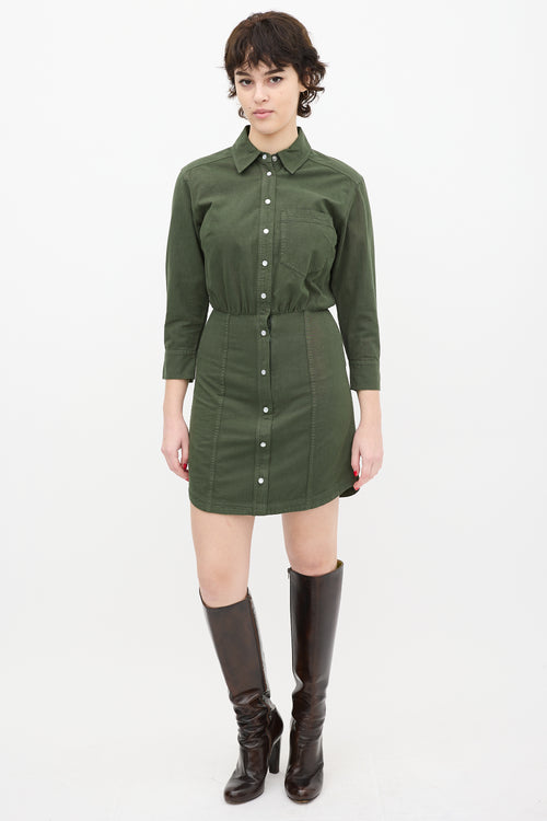 Veronica Beard Green Keston Shirt Dress