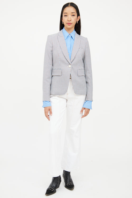 Veronica Beard Blue & Multi Colour Check Blazer