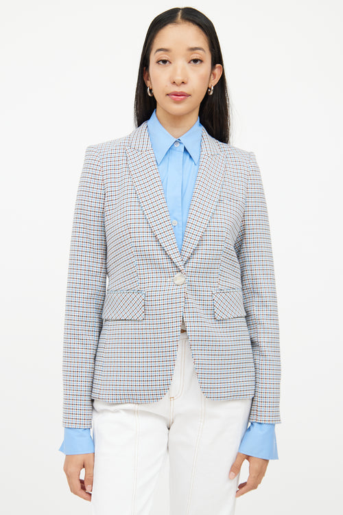 Veronica Beard Blue & Multi Colour Check Blazer