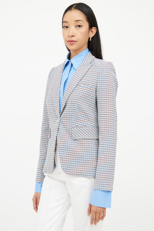 Veronica Beard Blue & Multi Colour Check Blazer