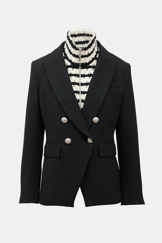 Veronica Beard Knit Collar Dickey Blazer