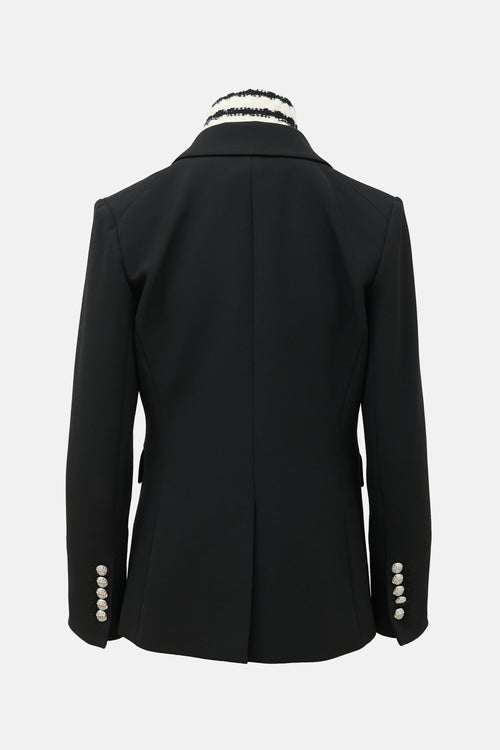 Veronica Beard Knit Collar Dickey Blazer