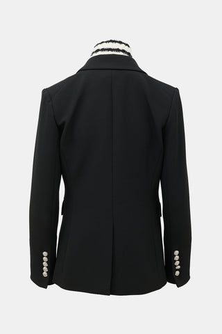 Veronica Beard Knit Collar Dickey Blazer