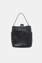 Veronica Beard Leather Crest Lock Bucket Bag
