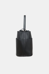 Veronica Beard Leather Crest Lock Bucket Bag