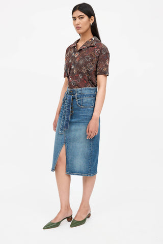 Veronica Beard Denim Denton Skirt