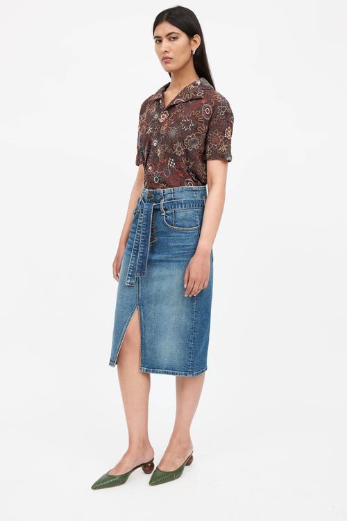 Veronica Beard Denim Denton Skirt