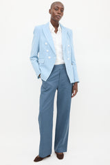 Veronica Beard Light Wash Double Breasted Blazer