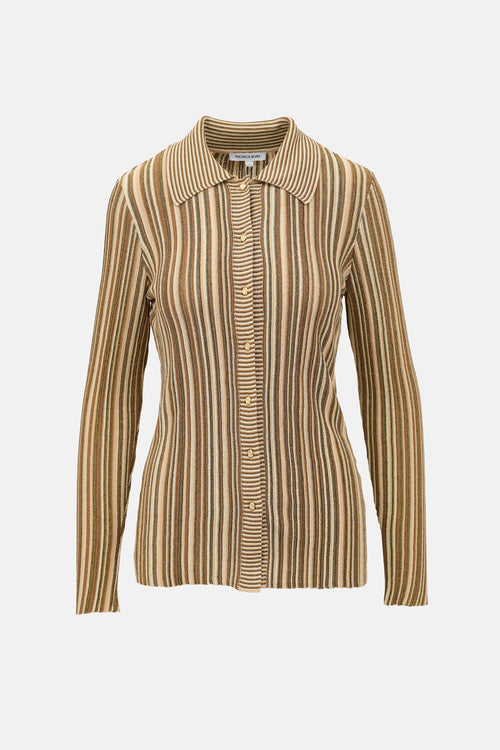 Veronica Beard Metallic Knit Landon Cardigan
