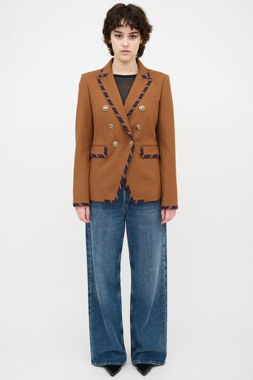 Veronica Beard Miller Striped Trim Dickey Blazer