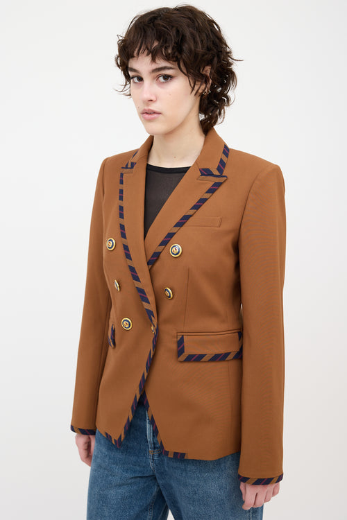 Veronica Beard Miller Striped Trim Dickey Blazer
