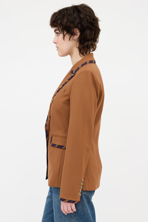 Veronica Beard Miller Striped Trim Dickey Blazer