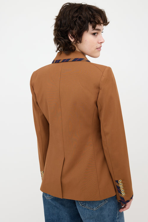 Veronica Beard Miller Striped Trim Dickey Blazer