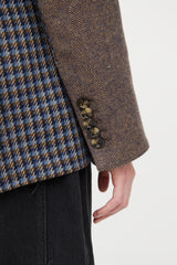 Veronica Beard Blue & Multicolour Houndstooth Blazer