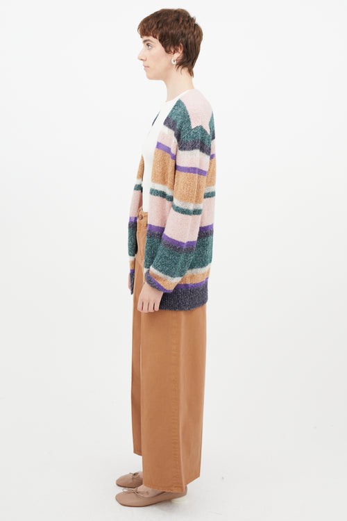 Veronica Beard Multicolour Wool Striped Cardigan