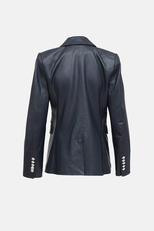 Veronica Beard Leather Double Breasted Blazer