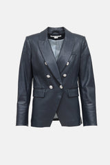 Veronica Beard Leather Double Breasted Blazer