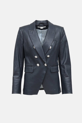 Veronica Beard Leather Double Breasted Blazer